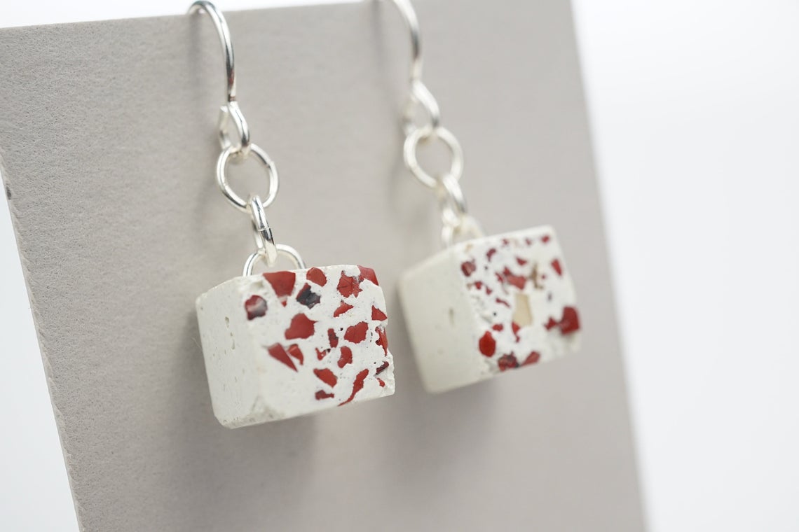 unique concrete earrings