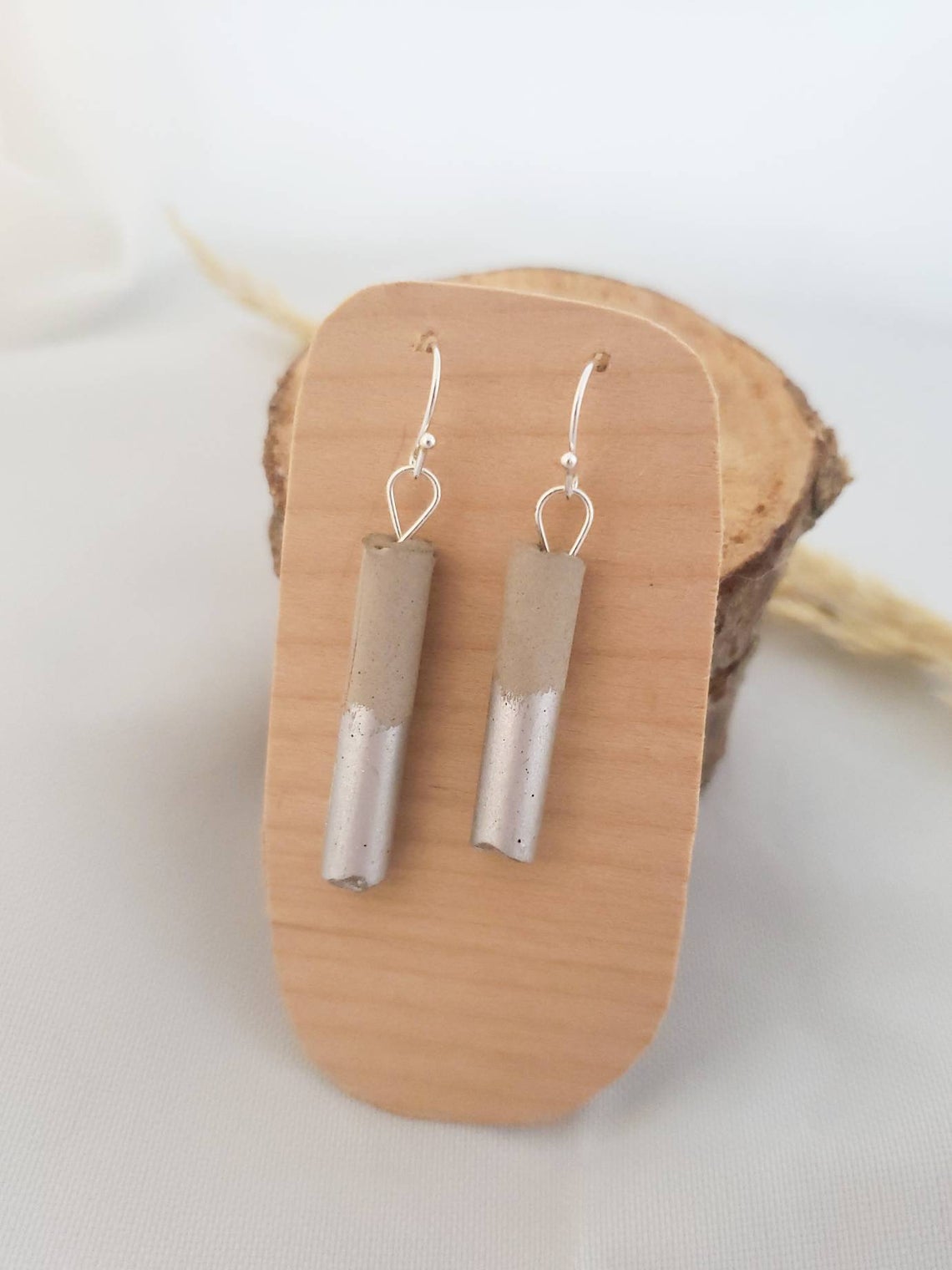 unique concrete earrings