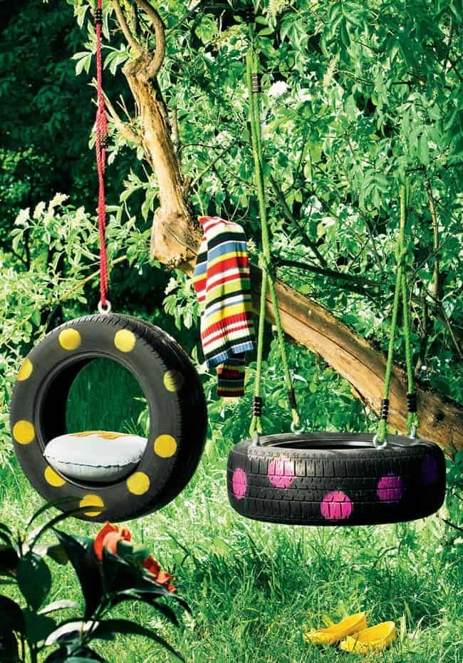 recycle craft ideas 0120_old tires to swing 1