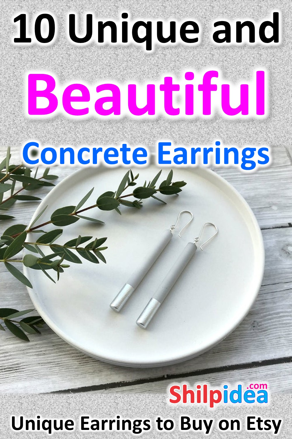 unique concrete earrings