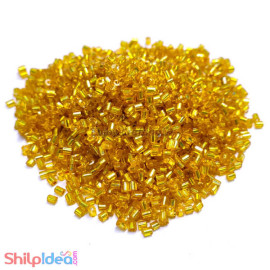 Beads 2mm - Glass Hexagonal - Golden