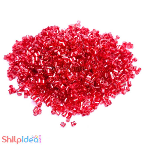Beads 2mm - Glass Hexagonal - Red