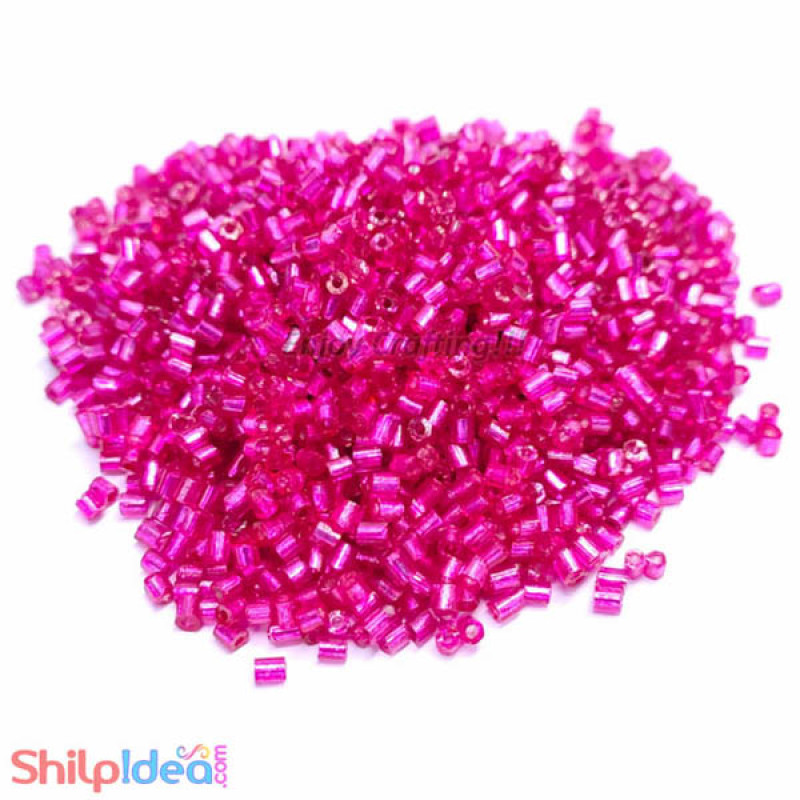 Beads 2mm - Glass Hexagonal - Pink