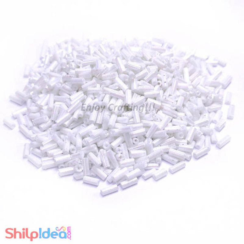 Beads 5mm - Glass Nalki - White
