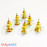 Earring Studs With Stoppers - 5 Pairs - Golden