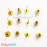 Earring Studs With Stoppers - 5 Pairs - Golden
