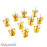 Earring Studs With Stoppers - 10 Pairs - Golden
