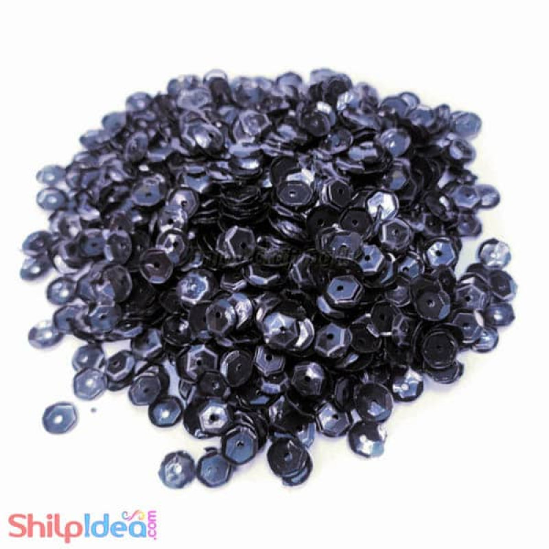 Sequins Round Cup - 5mm - Black