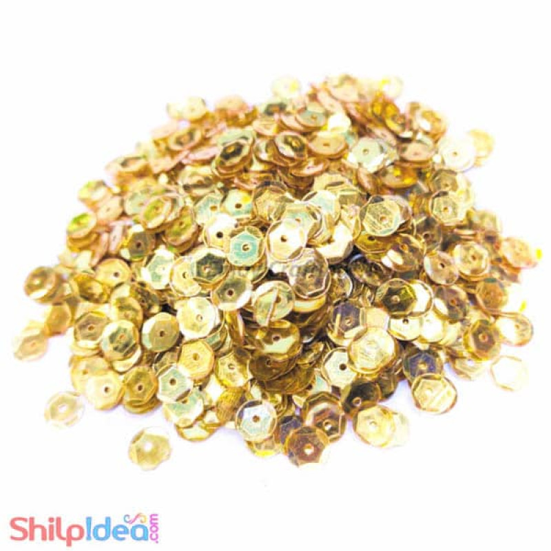 Sequins Round Cup - 5mm - Golden