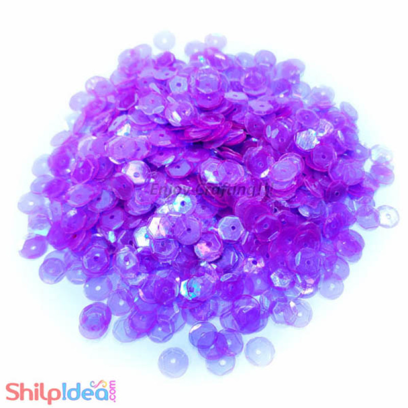 Sequins Round Cup - 5mm - Purple AB