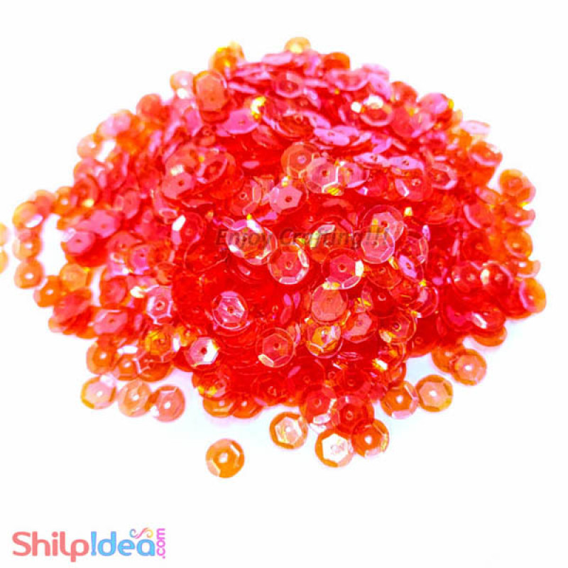 Sequins Round Cup - 5mm - Orange AB