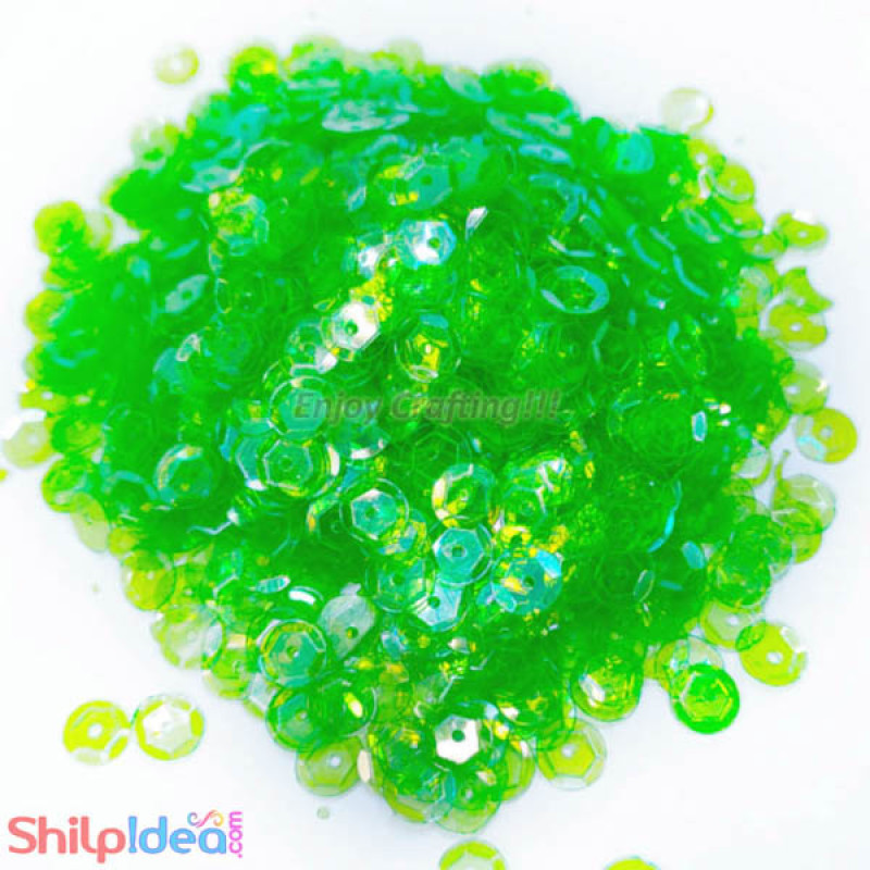 Sequins Round Cup - 5mm - Green AB