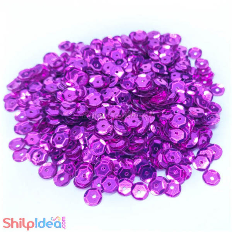 Sequins Round Cup - 5mm - Purple