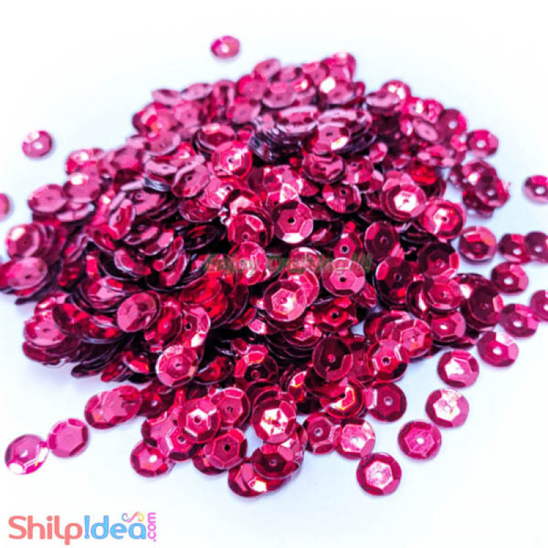 Sequins Round Cup - 5mm - Red