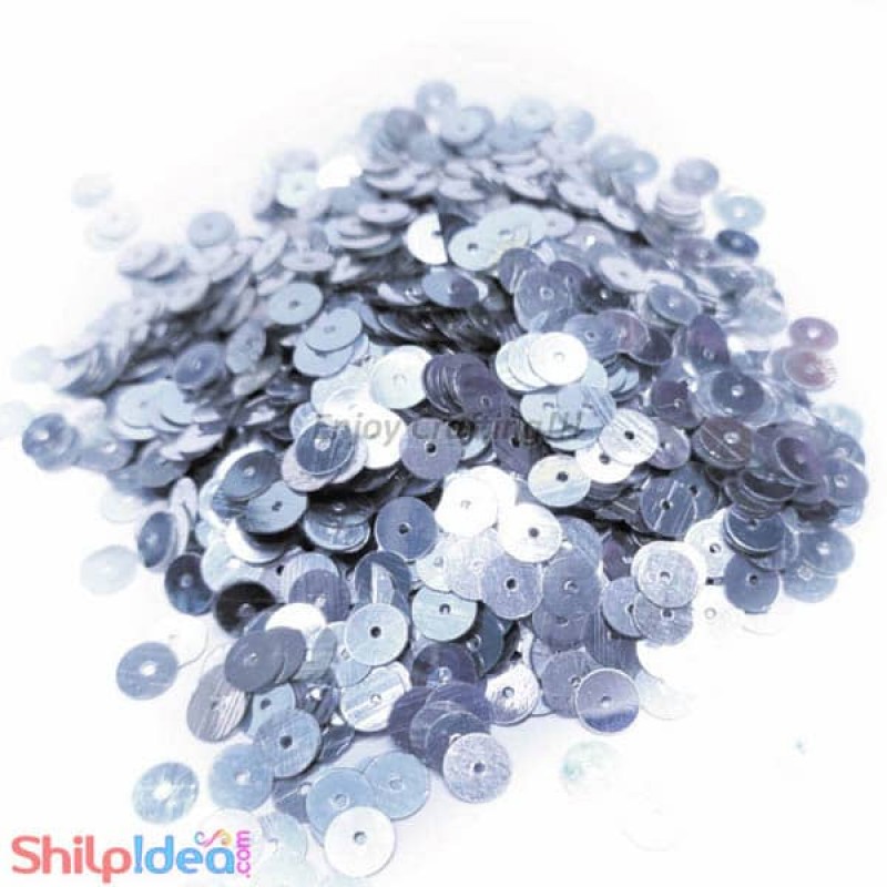 Sequins Round Flat 5mm - Silver