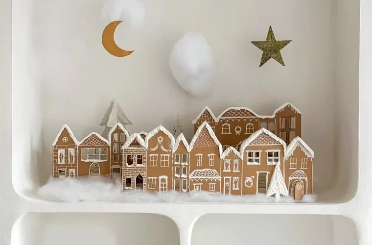 easy christmas village from cardboard