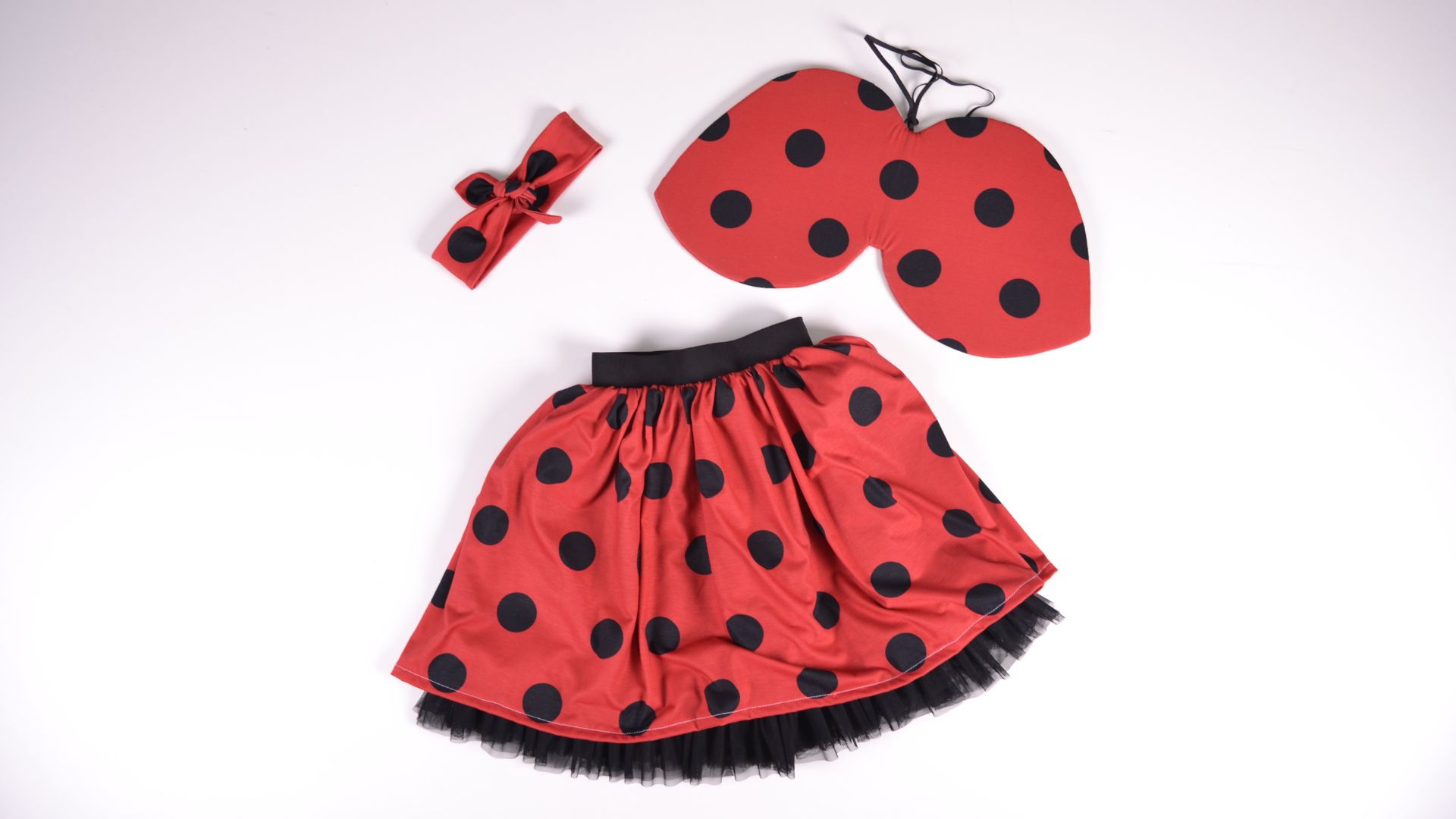 Spotted Red Bow Headband and Ladybug Costume by Takoy Ladybug costume pieces including a spotted red bow headband